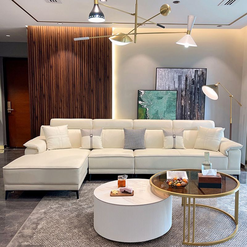 Faux Leather Pillow Top Arm Sofa/Sectional Pillowed Back Cushions for Living Room