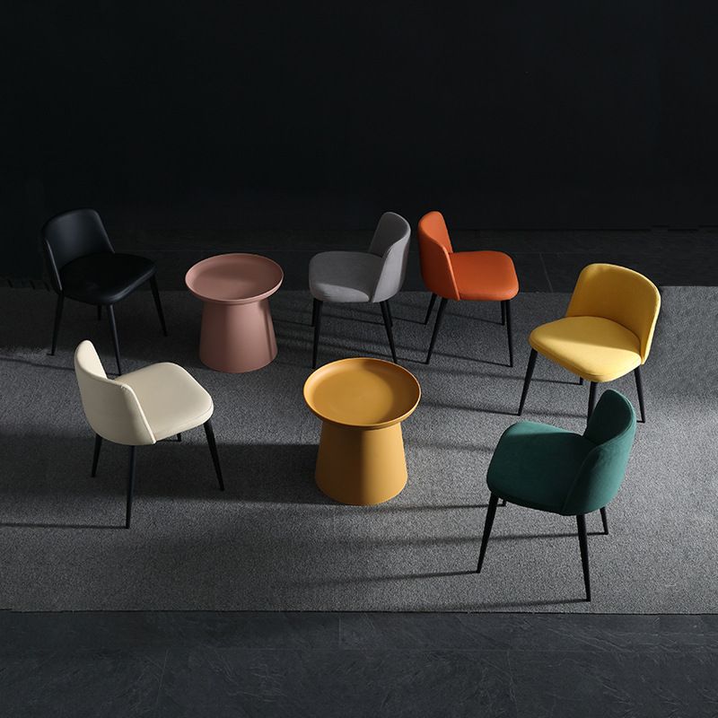 Sillas de comedor tapizadas sin brazos de estilo industrial Sillas de comedor con respaldo sólido (juego de 2)