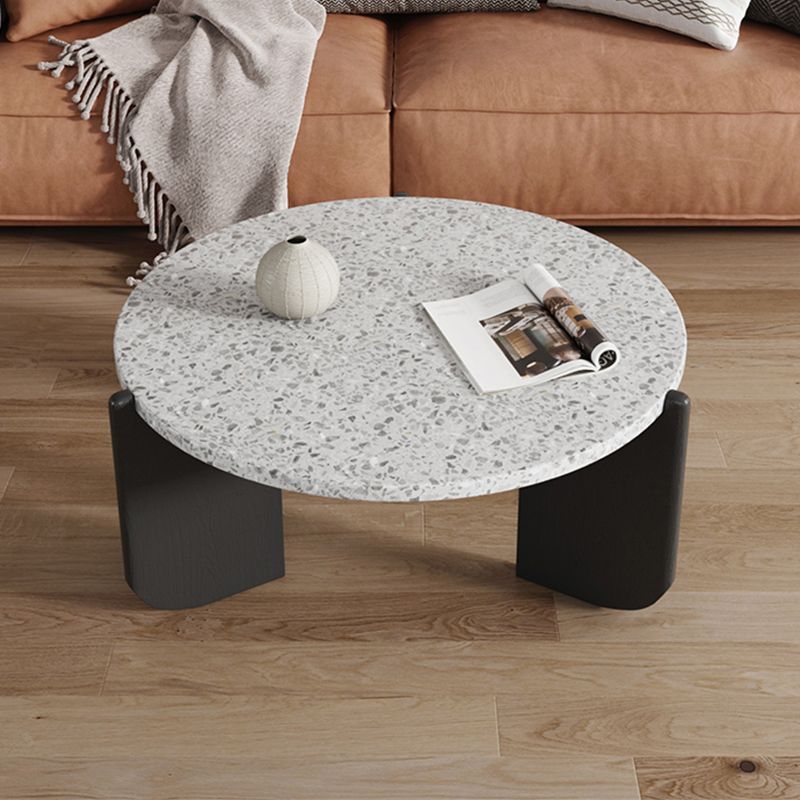 Contemporary Round Terrazzo Coffee Table 15.7" H 1 Single Cocktail Table