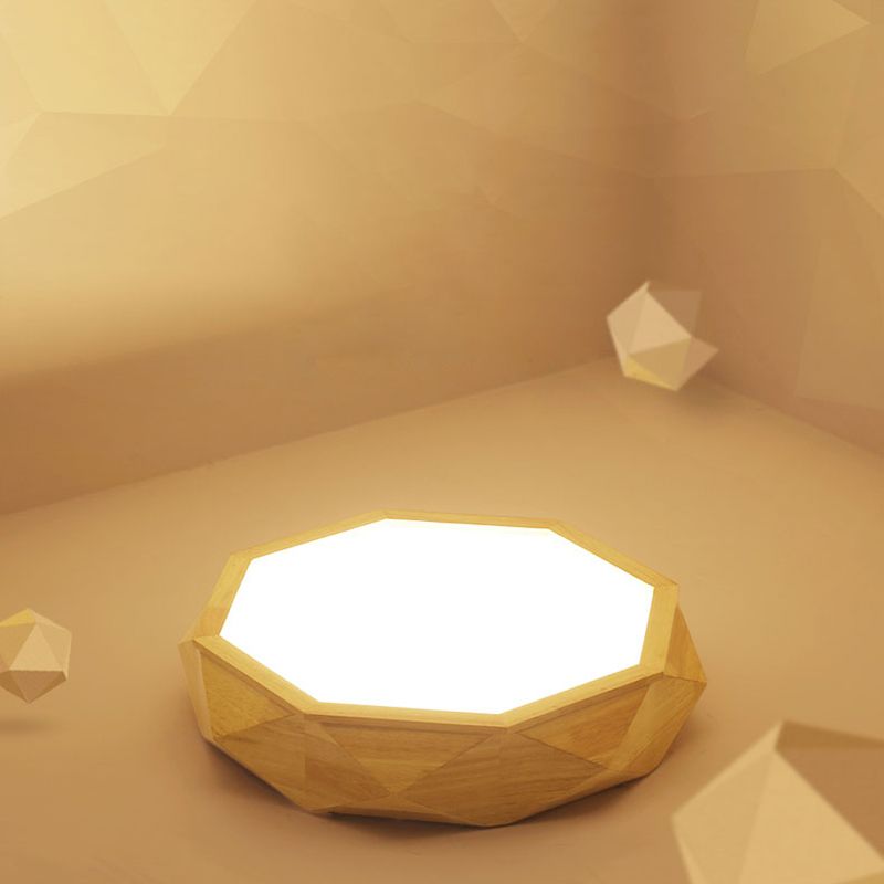 Holz Geometrische LED Deckenleuchte In Moderner Einfachheit Acryl Indoor Flush Mount in Log-Farbe