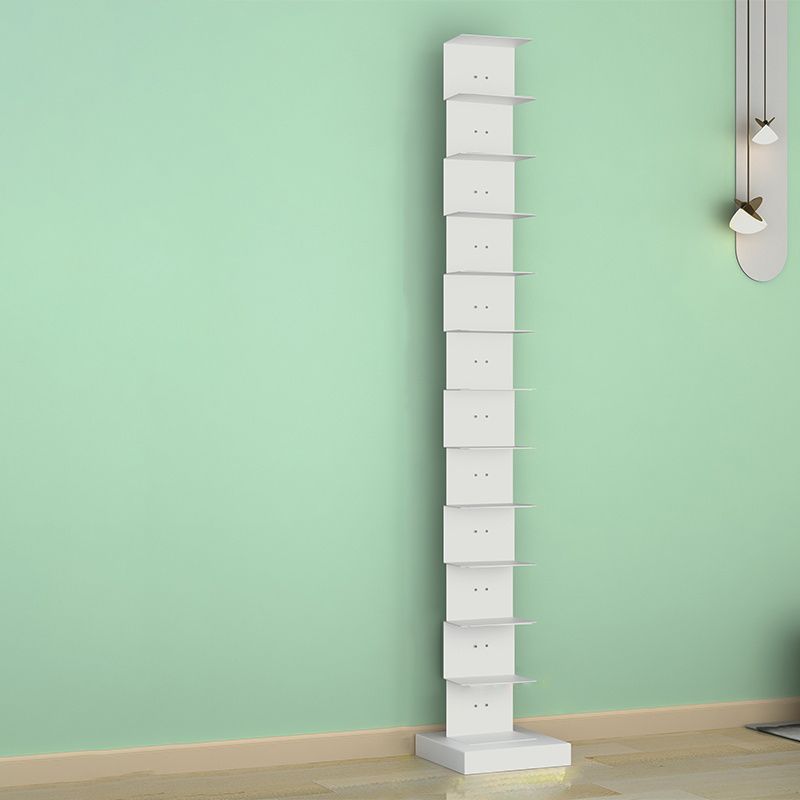 Modern Steel Bookcase, White, Geometric Bookshelf for Any Room