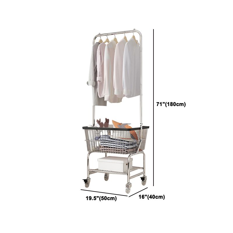 Contemporary Style Wardrobe Metal Open Wardrobe with Wheels for Home