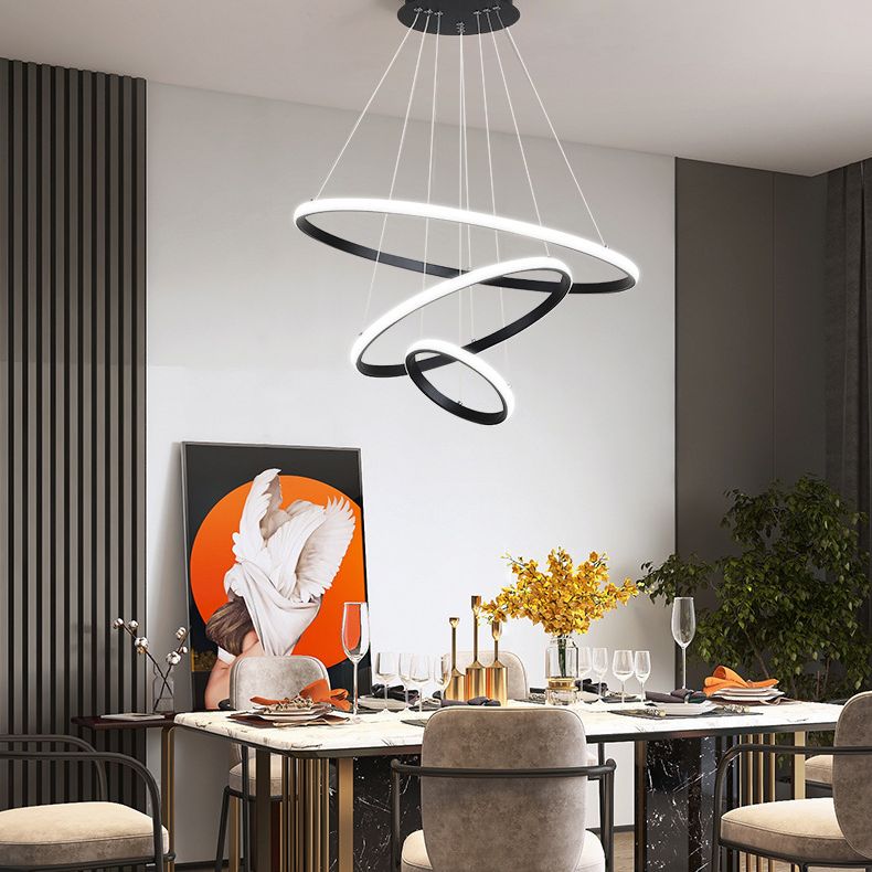 Modern Orbicular Pendant Light Fixtures Metal Hanging Lamp Kit