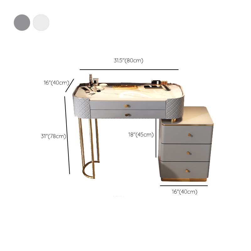Glam Glass Makeup Vanity Desk Bedroom Vanity Dressing Table with Drawer