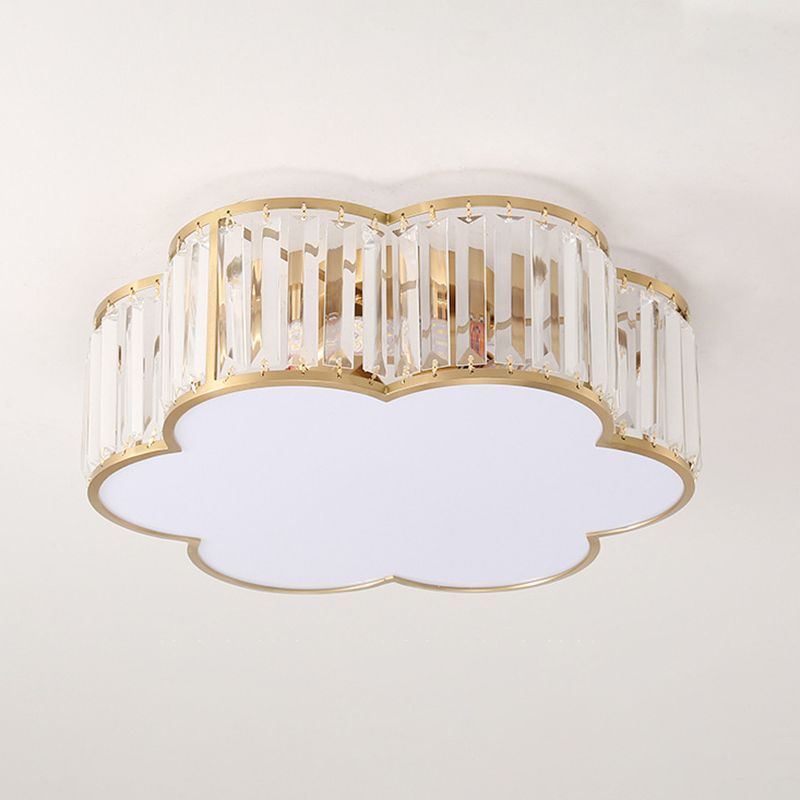 Plafonnier en laiton et cristal de Style rétro colonial, montage encastré en cuivre pour le salon