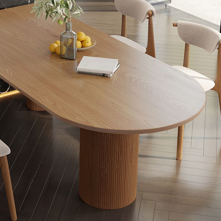 Massivholz zeitgenössischer Freiform Tisch Holz Top Esstisch für Esszimmer