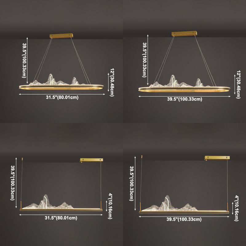 Contemporary Pendant Light for Kitchen Linear Island Pendant Light Metal 1-Light