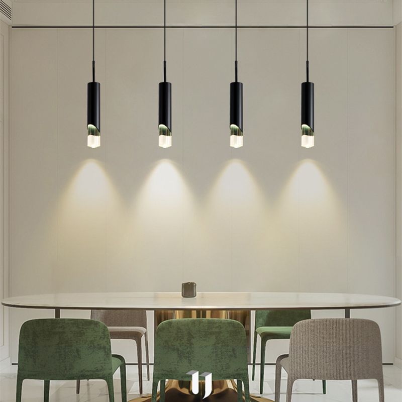 1 cylindre léger suspendu moderne simplicité suspension acrylique pour restaurants
