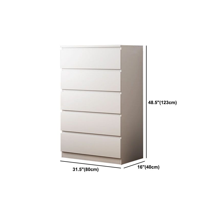 16" D White Wooden Dresser Modern Style Multi Drawers Storage Chest