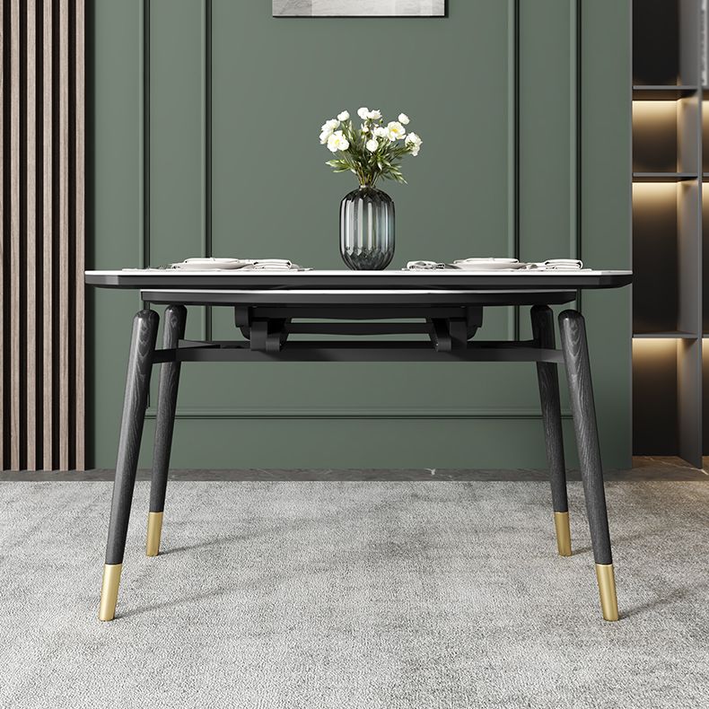 Kitchen Modern Sintered Stone Dining Table of Traditional Height with Collapsible Dining Room Sets