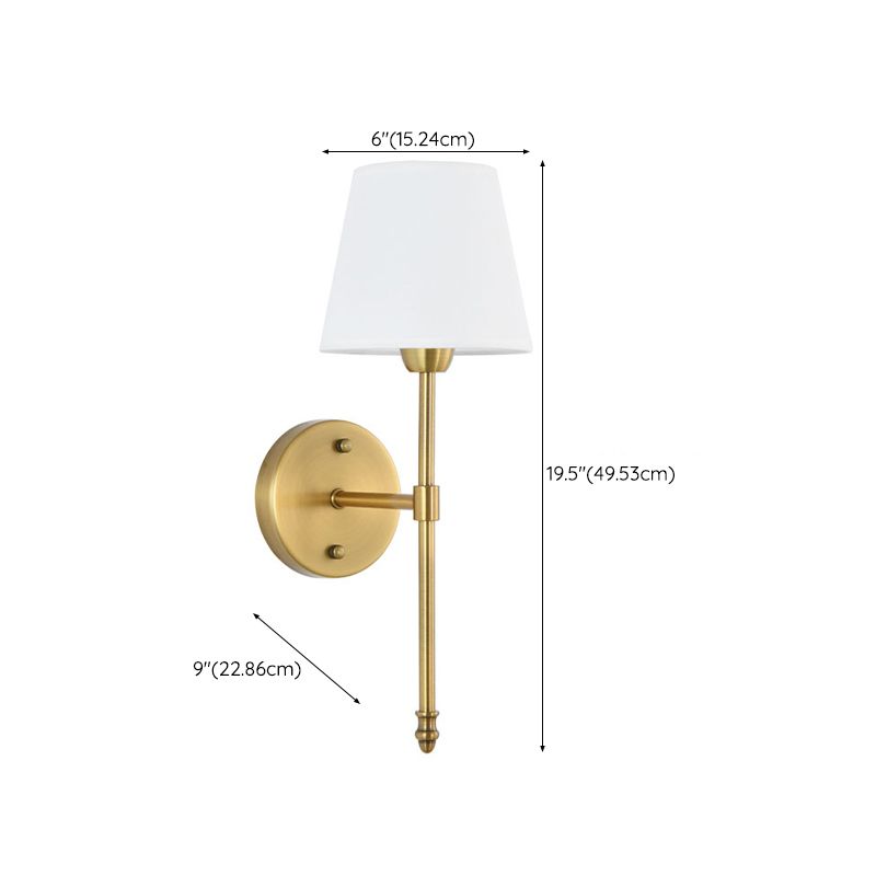 Cone Wall Light Fixtures Modern Metal Wall Sconces in Gold for Living Room