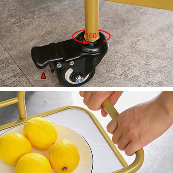 Modern Rolling Prep Table Metal Rectangular Prep Table for Home Use