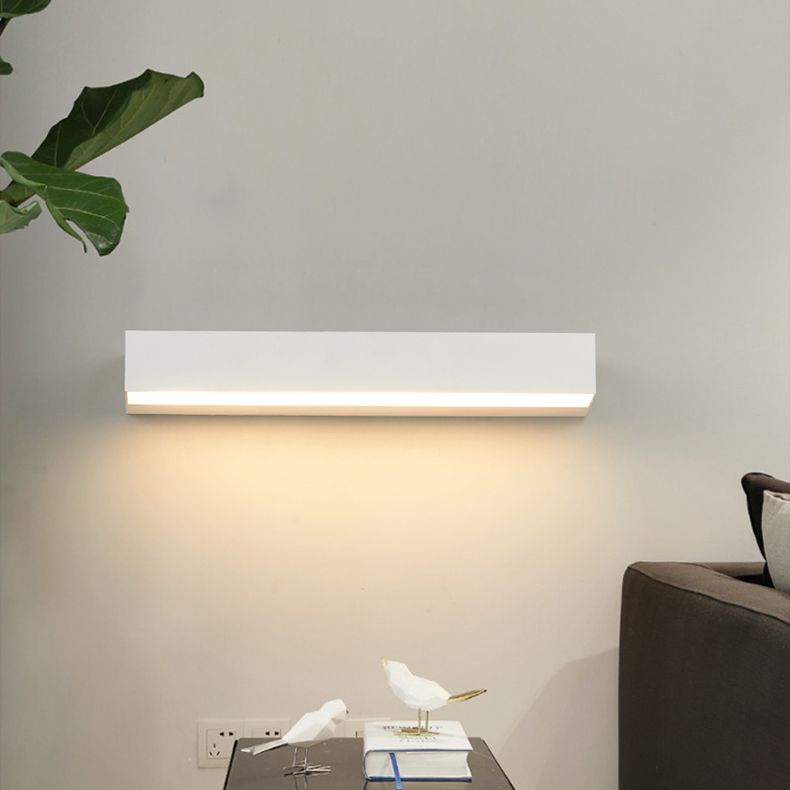 Modern Minimalist Style Rectangle Flush Mount Wall Sconce Aluminum 1 Light Wall Mount Light Fixture for Bedroom