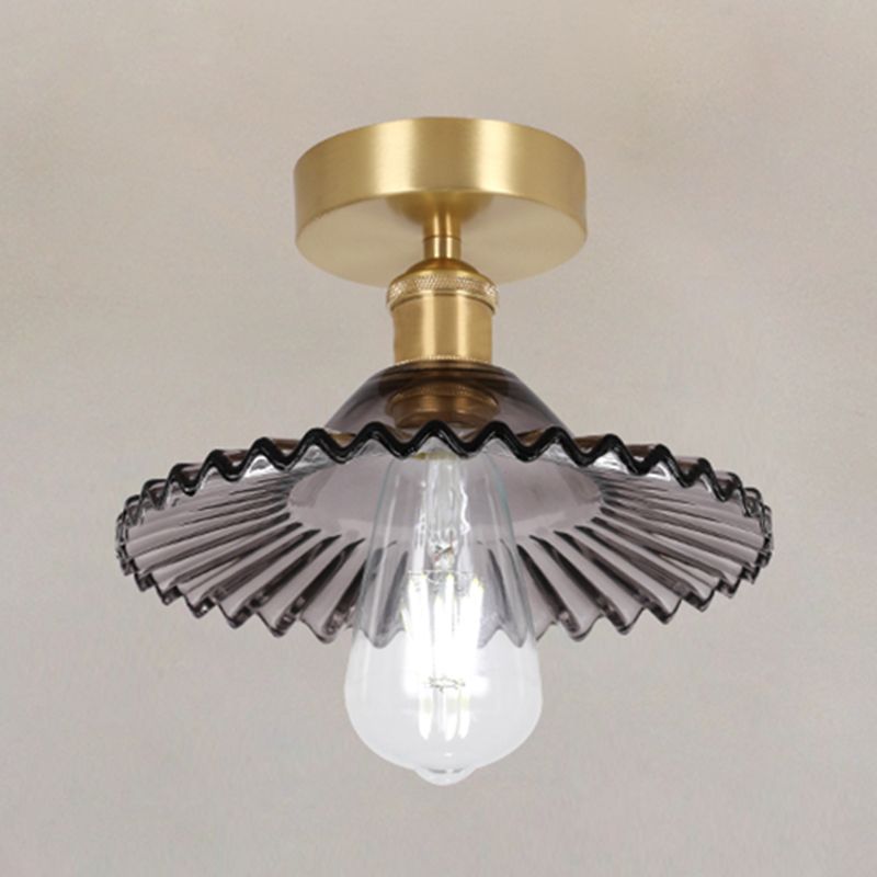 Éclairage semi-encastré évasé en verre, style simple, pour allée