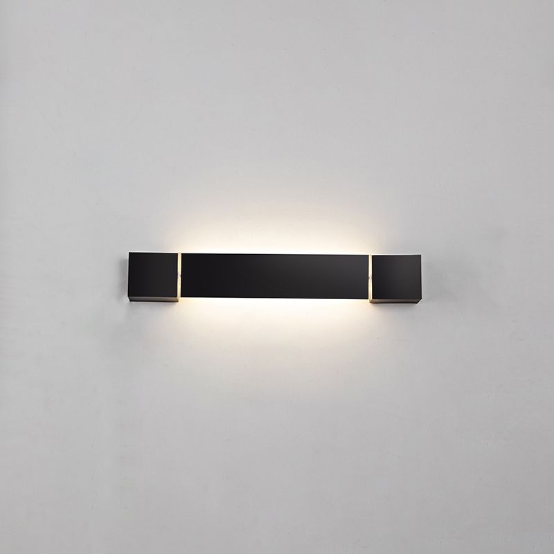 Metal Linear Shape Wall Light Modern 1 Light Wall Mounted Light in Black