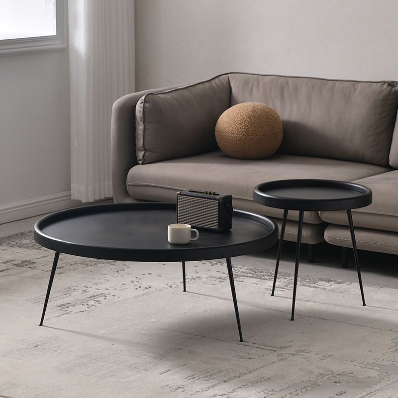 Scandinavian 3 Legs Coffee Table Round Wooden Coffee Table for Living Room