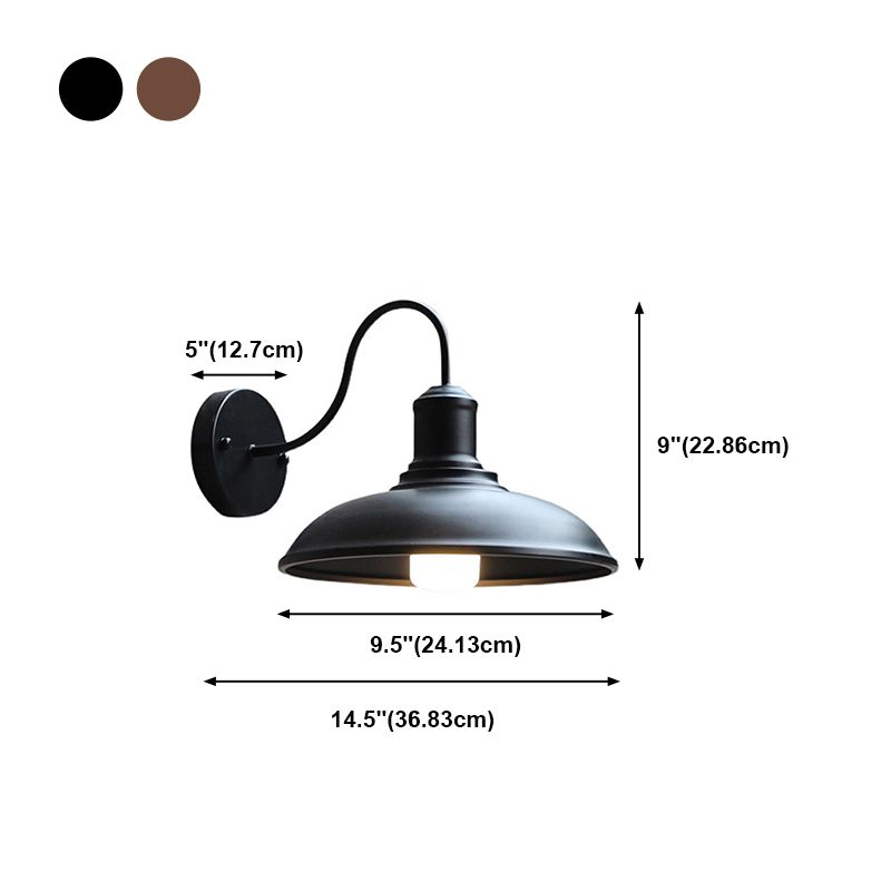 Accesorios de iluminación de cuello de cabello de metal estilo industrial 1 lámparas de pared de luz