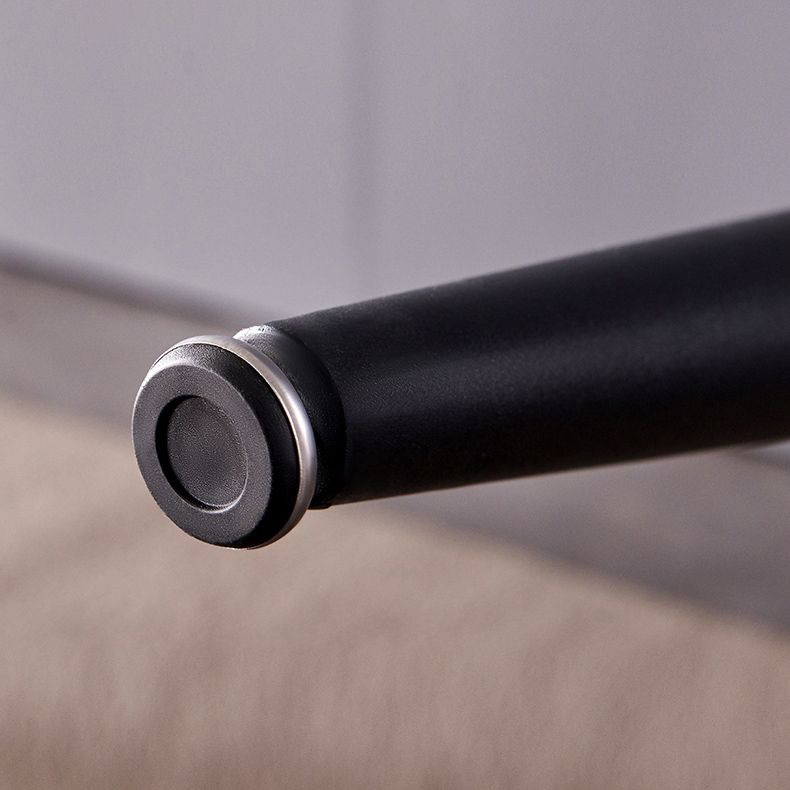 Fixed Minimalist Sintered Stone Top Kitchen Table Set with 4 Black Legs Base for Dining Room