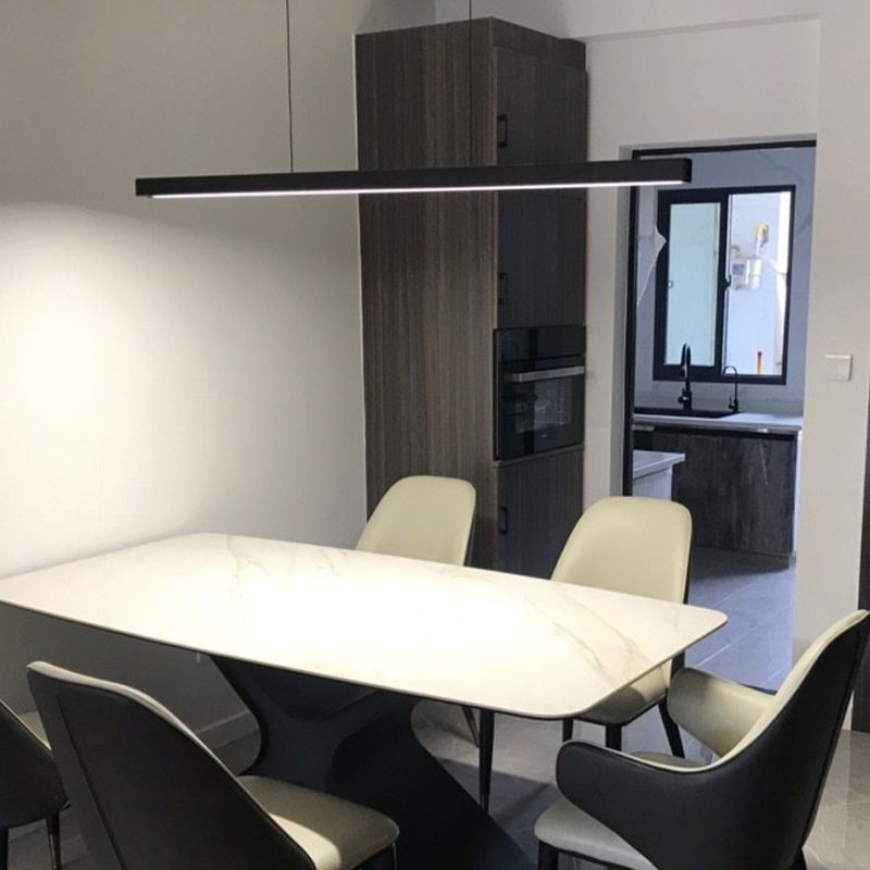 Moderno LED Techo colgante Luz de comedor Lámpara colgante rectangular simple