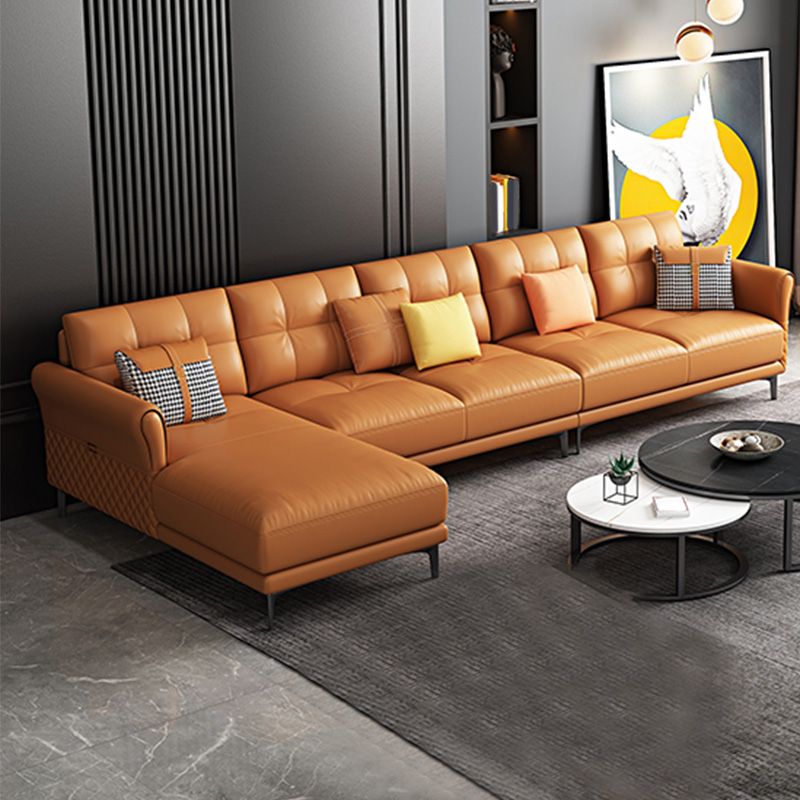 Contemporary Stain-Resistant Square Arm Stationary Cushion Back Sofa