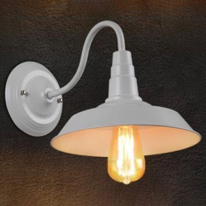 Warehouse Shade Metal Wall Light Fixture American Industrial Style 1 Light Sconces