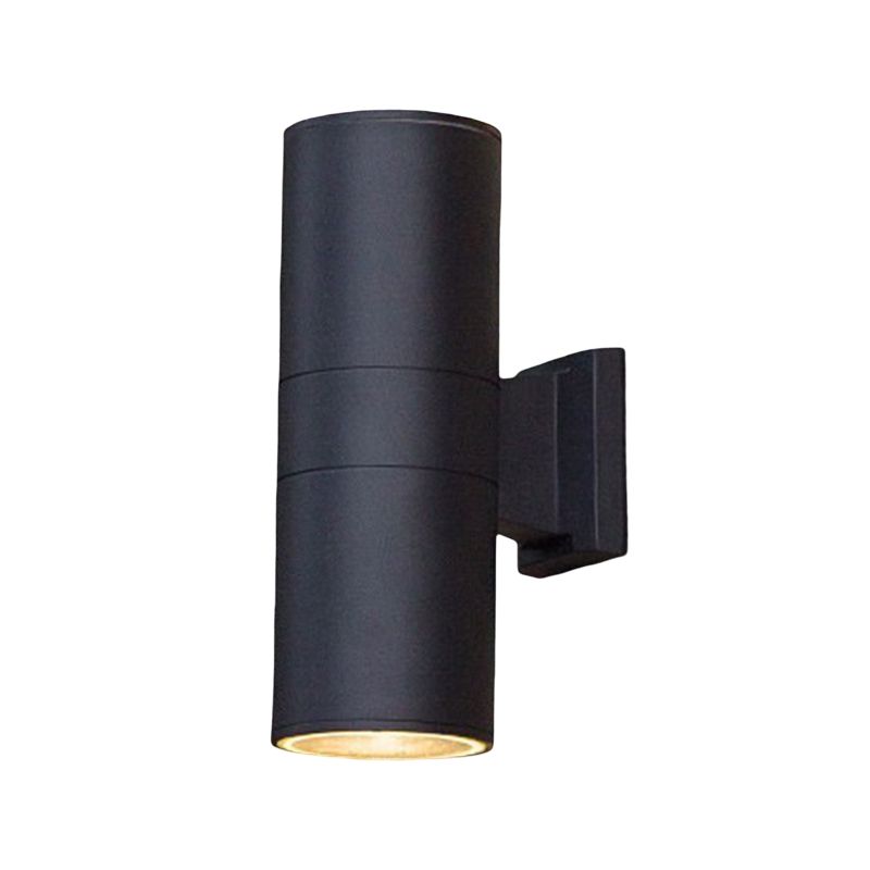 2 Light Cylindrical Wall Sconce Modern Style Metal Wall Lighting for Outdoor