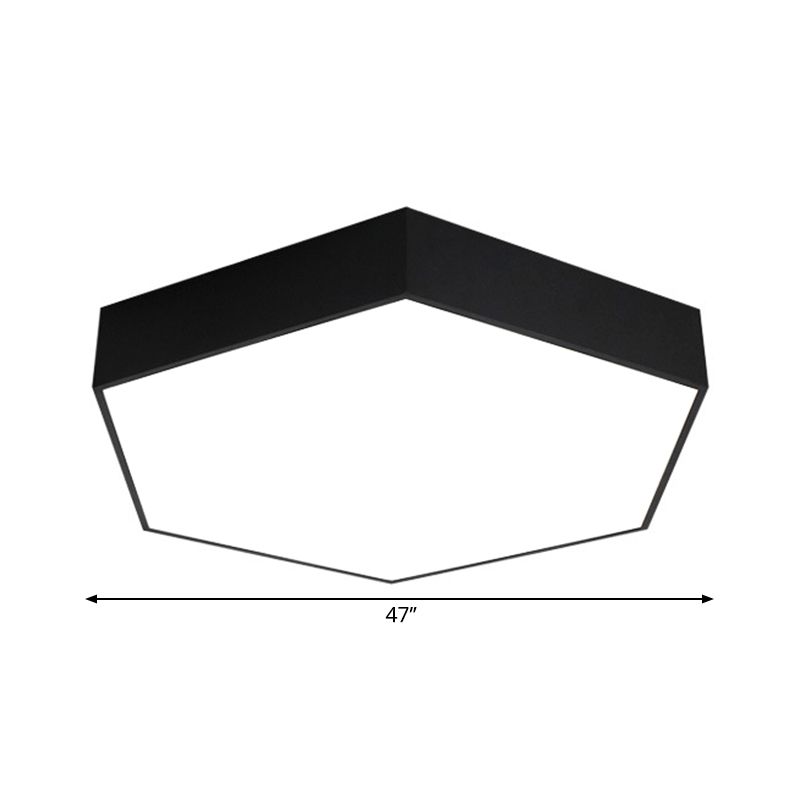 Honeycomb Acrylic Ceiling Lamp Modern 18"/23.5"/47" W LED Black Flush Mounted Light for Office