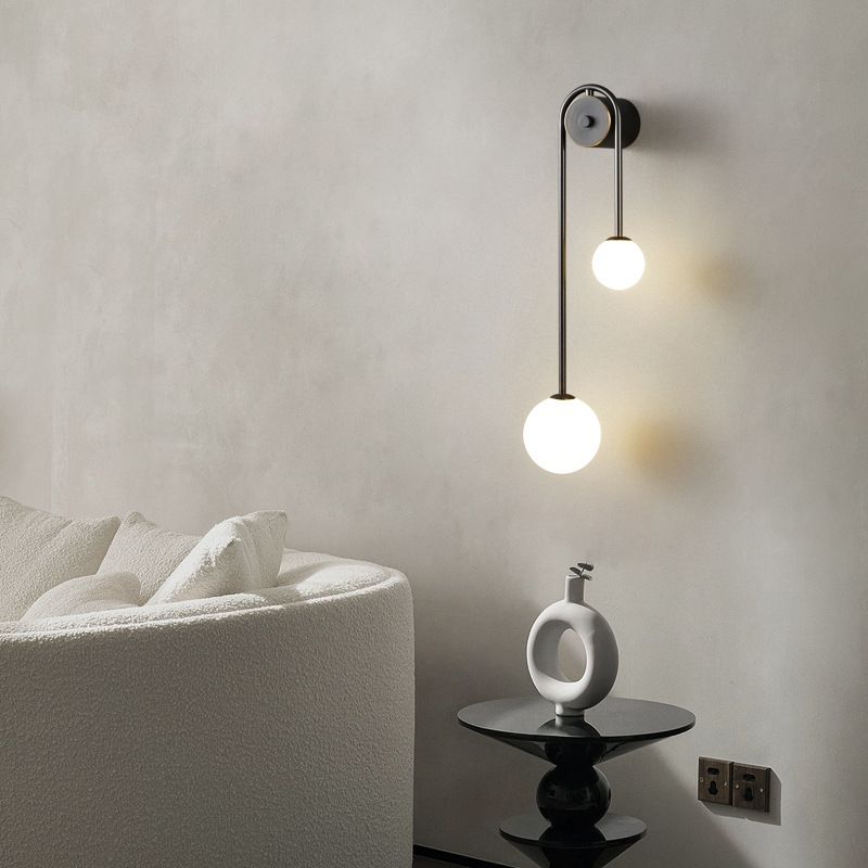 Industrial Wall Light Glass Ball Shade Wall Light Sconce for Living Room