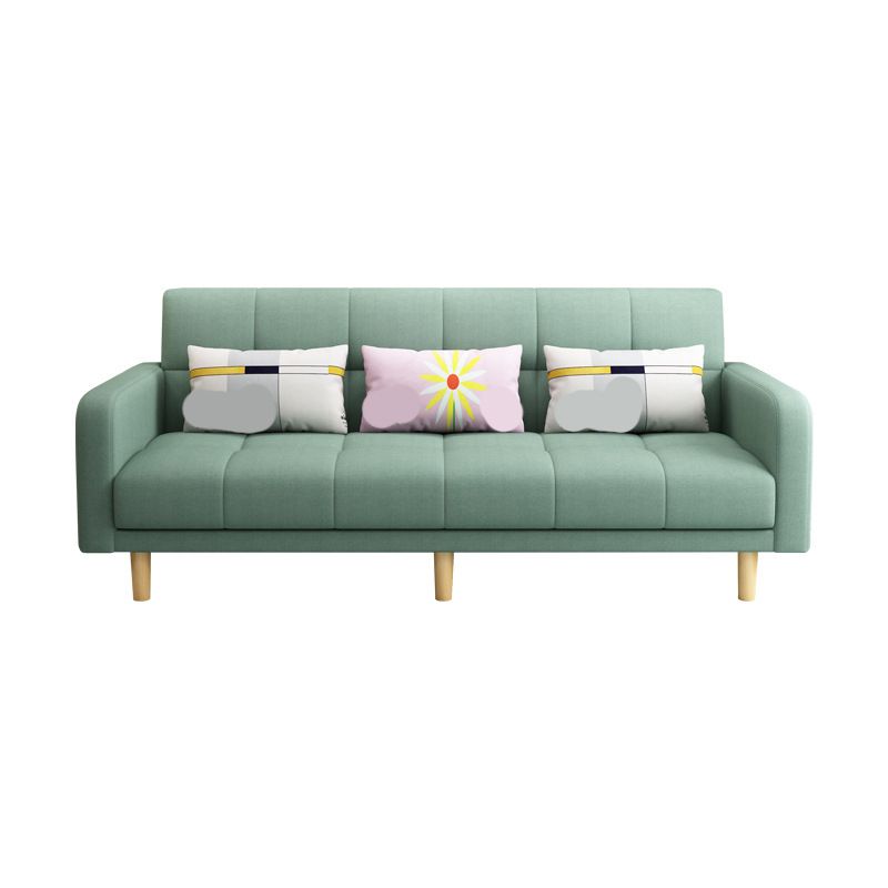 Modern Style Wooden Base Scientific Cloth Cushion with Pillow Rectangular Sofa