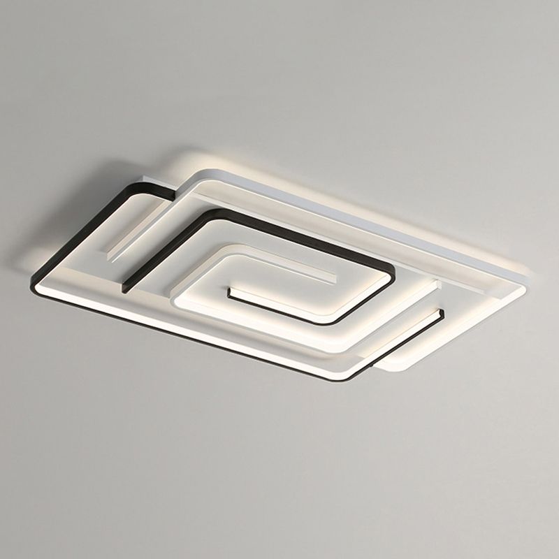 Plafoniera moderna e minimalista a LED lineare da incasso in ferro battuto con paralume in silicone