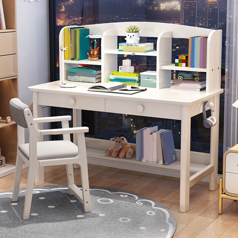 Writing Desk Home Kids Desk 23.6" W Solid Wood Desk with Drawer