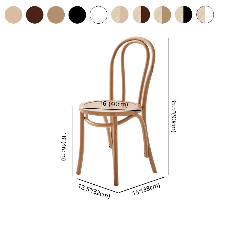 Chaise contemporaine en bois de hêtre massif, chaises de cuisine arrière Windsor