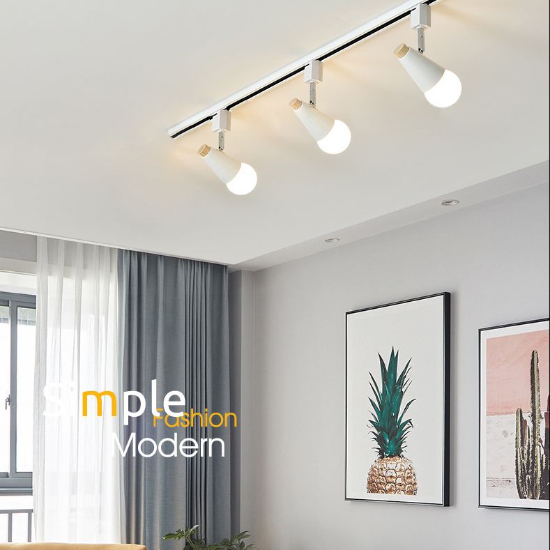 Nordic Macaron Style Open Bulb Ceiling Light Multi-color Semi-Flushmount Light for Home Living Room Aisle