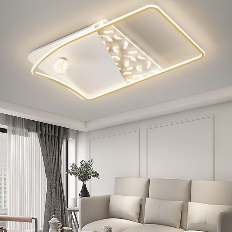 Plafonnier LED moderne et créatif en plumes, 3 lumières en fer, pour salon et chambre à coucher