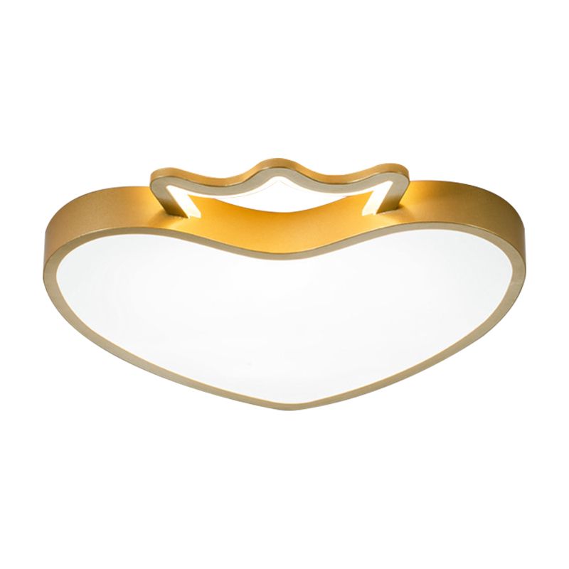 Acrylique aimant coeur plafond léger style dessin animé LED Flush Mount lampe luminaire en rose / or