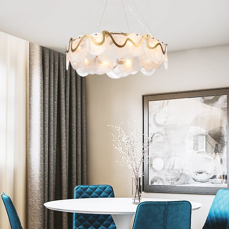 Metal Hanging Pendant Lights Contemporary Circle Hanging Lamps for Living Room