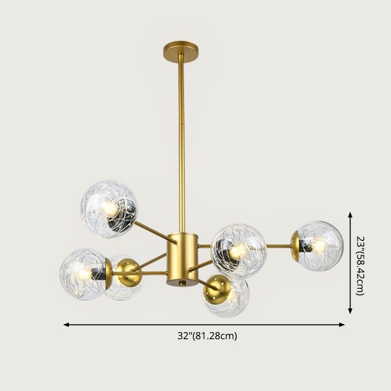 Aluminio Bola de vidrio de vidrio Molecular Estilo nórdico Minimalismo Luz colgante para comedor