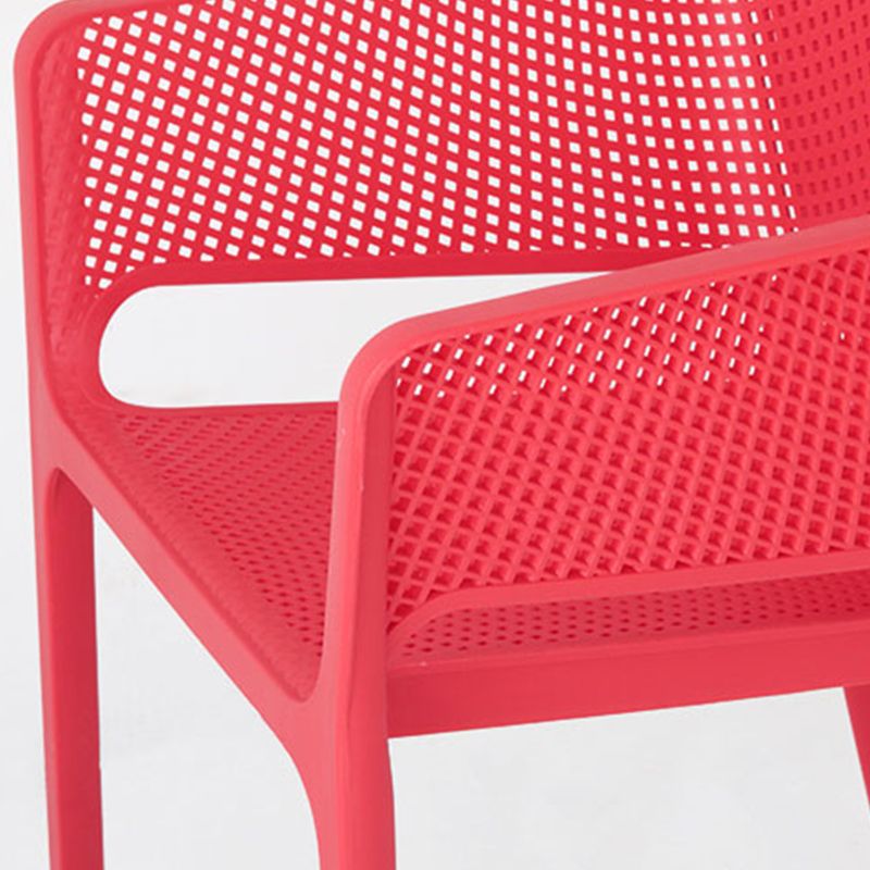 Plastic Stacking Dining Armchair Glam Indoor-Outdoor Dining Room Chair