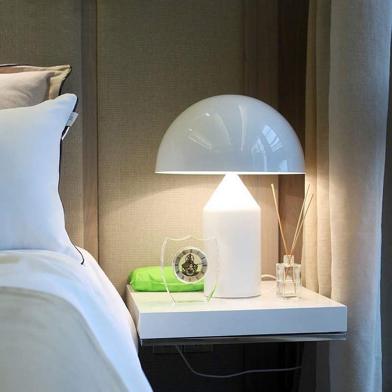 Contemporary Style Dome Shaped Table Lamp Metal 1 Light Night Table Lamps for Bedroom