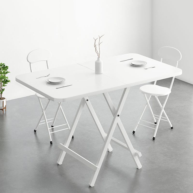 Metal and Wood Table Mid-Century Modern Style Folding Dining Table