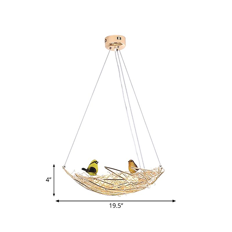 Nest Metal Art Deco Chandelier Lighting 19.5 "/21.5" de ancho 6/9 luces colgantes de techo en oro