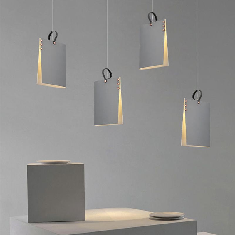 Fabrics Rectangle Shade Hanging Lights Modern Style 1 Light Hanging Mount Fixture