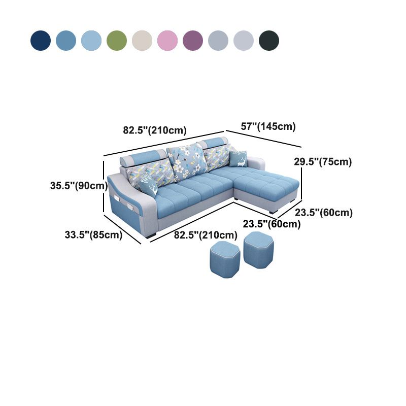 Modular 3-Seater Furniture Sectionals with Storage for Living Room