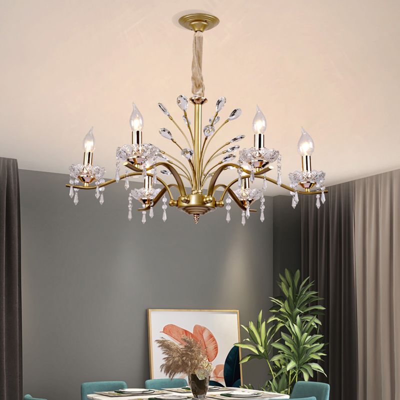 Traditional Unique Chandelier Lights Crystal Pendant Light Fixtures in Gold