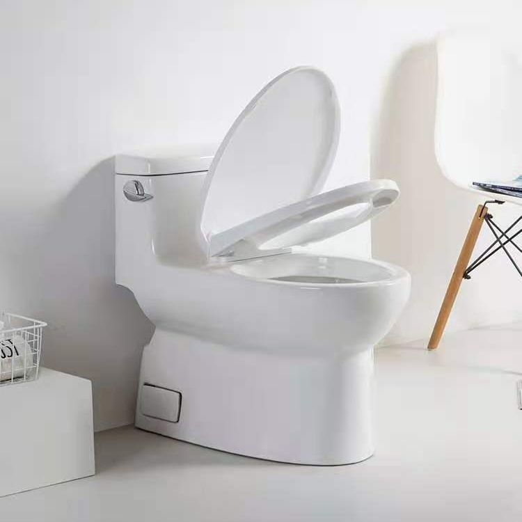 Modern Ceramic Siphon Jet Toilet Bowl Floor Mount Flush Toilet with Toilet Seat