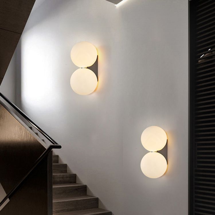 Luz de pared de matrimonio de 1 luces de 1 luces apliques de vidrio de estilo minimalista nórdico