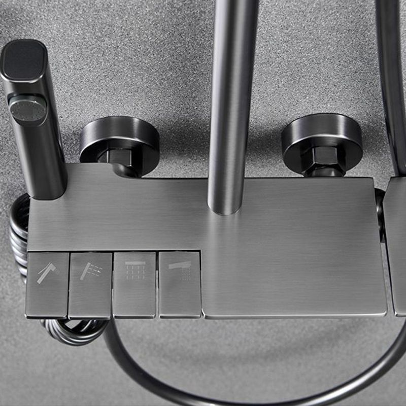 Brass Wall Mounted Shower System Slide Bar Included Shower Set