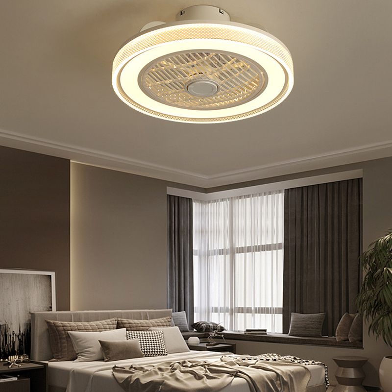 20 "runde Kasten Deckenlüftungslampe minimalistische weiße LED -Halbflush -Licht für Schlafzimmer