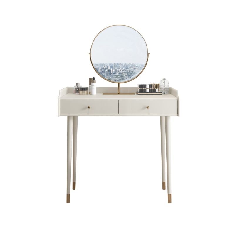 Bedroom Contemporary Storage Box 2-Drawer Cream Vanity Dressing Table