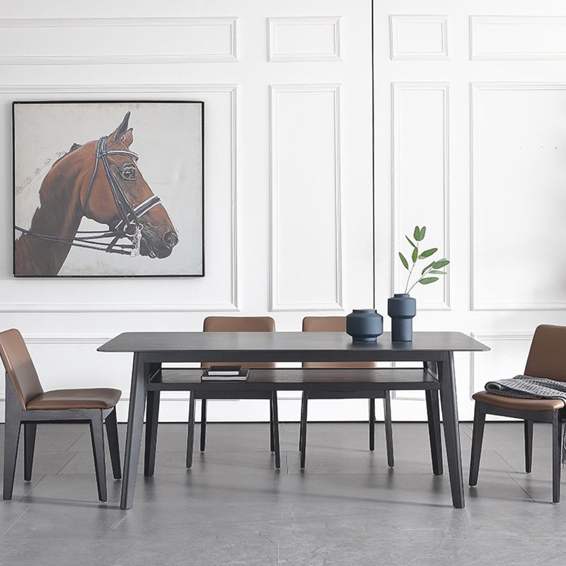 Modern Sintered Stone Top Dining Set Rectangle 1/2/5/7 Pieces Wooden Dining Room Table Set